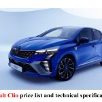 Renault Clio price list and technical specifications!